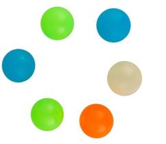 Fidget toys kit com 6 bolinhas anti stress luminosa gruda na parede - brink*