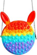 Fidget Toys Silicone Macaron Bag Pop it Messenger Bag, Push Pop Bubble Autism Puzzle Relaxante Relaxante Relaxante Stress Sensory Squeezing Toy para Adultos