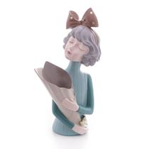 Figura 23 cm decorativa de resina Boneca com cachepo Wolff - 61490