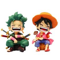 Figura Anime One Piece 13cm - Luffy, Zoro e Outros - Modelo Kawaii em PVC para Decoração