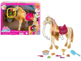 Figura Articulada Cavalo Tornado Deluxe Com Som e 11 Acessórios - Barbie Equitação - Corrida de Cavalos - Mattel Netflix