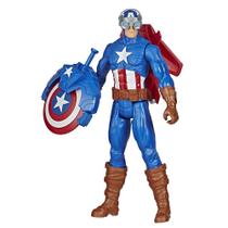 Figura Articulada com Lançador - Capitão América - Titan Hero - Vingadores - Marvel - Hasbro