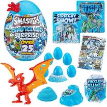 Figura Articulada Smashers Mega Ovo de Dinossauro Era Do Gelo Com 20 Surpresas Dino Ice Age Série 3 Fun - F0171-2