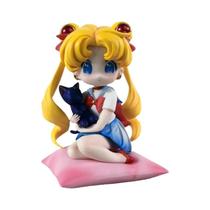 Figura Colecionável De Anime Sailor Moon Usagi Tsukino Em Estilo Q Sentada, Decoração Kawaii Para