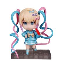 Figura: Cute Chibi Girl, modelo de PVC, posável com cabelo torcido Figura: Cute Chibi Girl, modelo de PVC, posável com cabelo torcido