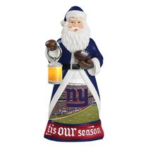 Figura da NFL FOCO New York Giants Papai Noel com lanterna iluminada Figura da NFL FOCO New York Giants Papai Noel com lanterna iluminada