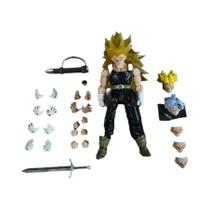 Figura De Ação Anime Super Saiyan 3 Son Trunks SSS Studio Dragon Bdz SHF Modelo De Brinquedo Para