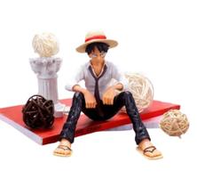 Figura de Ação de Anime One Piece de 12 cm Luffy Posição Sentada Modelo de PVC