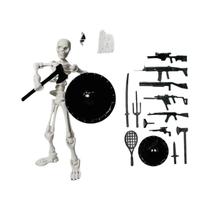 Figura De Ação De Esqueleto Articulado Para Halloween Com Múltiplas Articulações E Arma, Compatível Figura De Ação De Esqueleto Articulado Para Halloween Com Múltiplas Articulações E Arma, Compatível
