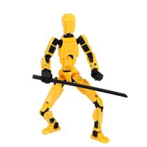 Figura de ação FULIM T13 robô amarelo articulado com múltiplas juntas
