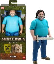 Figura de ação Mattel Minecraft Steve, filme inspirado em 30 cm