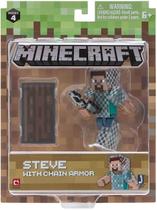 Figura de ação Minecraft Steve em Chain Armor