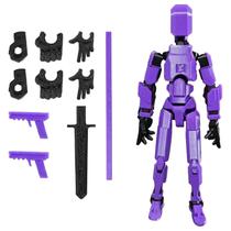 Figura de ação ONEST T13 Robô impresso em 3D de 14 cm roxo
