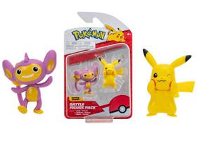 Figura de Ação Pokémon Pikachu e Aipom - Figura de Batalha - Sunny - 2601