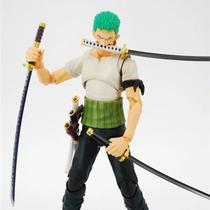 Figura De Ação Roronoa Zoro De 18cm Em PVC, Anime One Piece, Modelo Articulado Variável Azul