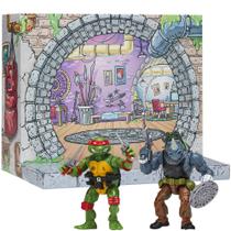 Figura de Ação Tartarugas Ninja Clássicas Raph vs Rocksteady 2-Pack