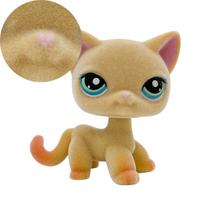 Figura de animal flocada de brinquedo Fuzzy Short Hair Cat 468 5cm Figura de animal flocada de brinquedo Fuzzy Short Hair Cat 468 5cm