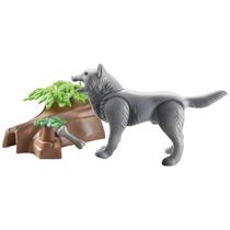Figura de Animal Lobo Playmobil Wiltopia com Código QR para App
