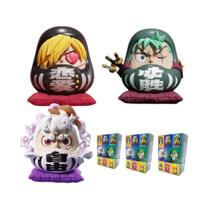 Figura De Anime De Uma Peça De 9cm Luffy Roronoa Zoro Sanji Cos Super Dharma Estátua Modelo De