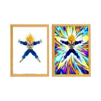 Figura De Anime Goku Vegeta Dragon Ball Z Com Luz LED E Porta-Retrato Para Decoração De Quarto E