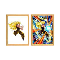 Figura De Anime Goku Vegeta Dragon Ball Z Com Luz LED E Porta-Retrato Para Decoração De Quarto E
