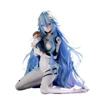 Figura De Anime Rei Ayanami Com Cabelo Longo Em Pose Ajoelhada, Modelo Ornamental Para Fãs Figura De Anime Rei Ayanami Com Cabelo Longo Em Pose Ajoelhada, Modelo Ornamental Para Fãs