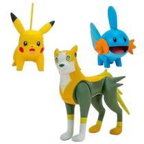 Figura De Batalha Pokémon Pikachu, Boltund E Mudkip Sunny