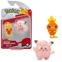 Figura de batalha Pokémon Torchic e Clefairy