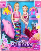 Figura de brinquedo Baljinder Magical Mermaid Dolphin com golfinho que muda de cor Figura de brinquedo Baljinder Magical Mermaid Dolphin com golfinho que muda de cor