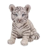 Figura de brinquedo, presente de alta linha, sentada, estátua de filhote de tigre branco