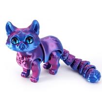 Figura de brinquedo QINGMIAO: gato articulado impresso em 3D, 15x9 cm