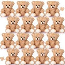 Figura de brinquedo Silipull 16 peças de ursinhos de pelúcia castanhos claros de 20 cm