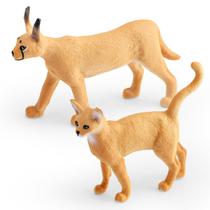 Figura de brinquedo Wild Cat Caracal e PVC Abissínio para crianças com mais de 3 anos Figura de brinquedo Wild Cat Caracal e PVC Abissínio para crianças com mais de 3 anos