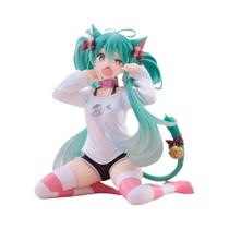 Figura De Menina Anime Hatsune Miku Com Orelhas De Gato, Sentada E Em Pé, Em Pijama, Para Presente