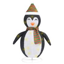 Figura de Pingüino de Nieve Navideña con Tela y LED de 105 cm con 80 LEDs Figura de Pingüino de Nieve Navideña con Tela y LED de 105 cm con 80 LEDs