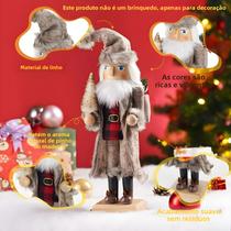 Figura De Soldado Quebra-Nozes De Madeira De 38CM, Boneco Artesanal, Estátua De Decoração De Natal Figura De Soldado Quebra-Nozes De Madeira De 38CM, Boneco Artesanal, Estátua De Decoração De Natal