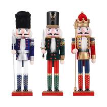 Figura De Soldado Quebra-Nozes De Natal De Madeira De 30cm, Brinquedo Artesanal Para Decoração De