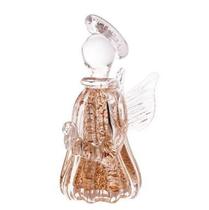 Figura decorativa anjo de vidro italy dourado 7cm x 7cm x 15cm