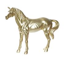 Figura Decorativa De Cavalo Em Resina IL0057 BTC Decor Dourado