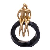 Figura Decorativa De Resina Casal 14cm x 5cm x 22Cm - Wolff
