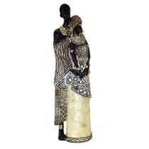 Figura Decorativa Estatueta Casal Africana 33 x 10 x 7 Cm - 83-851 Figura Decorativa Estatueta Casal Africana 33 x 10 x 7 Cm - 83-851