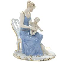 Figura decorativa mãe com bebê - 23,5cm