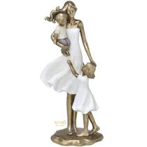 Figura decorativa mãe com filhos - 24cm