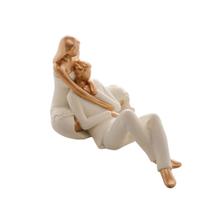 Figura Decorativa Resina Casal Branco 15X8X10cm - Royal