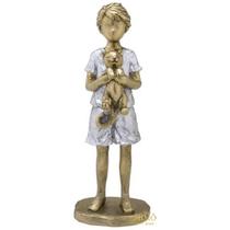 FIGURA DECORATIVA RESINA FAMÍLIA MENINO - 16cm