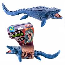 Figura Dinossauro Mosassauro Azul Cometa Sauro Brinquedo Realista 30 Cm Vinil