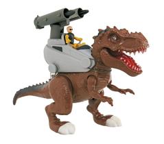 Figura - Dinossauro Rex Attack - Lança Míssil - Marron - Adijomar