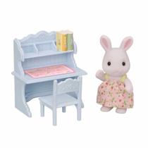 Figura e Conjunto - Sylvanian Families - Escrivaninha - Menina Coelho Neve - Epoch Magia