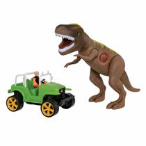 Figura Eletrônica com Veículo - Dinossauro - T-Rex Safari - Adijomar