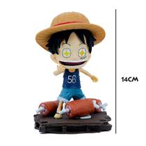 Figura Estátua Sajy Cartoon One Piece Monkey D. Luffy 14cm Figura Estátua Sajy Cartoon One Piece Monkey D. Luffy 14cm